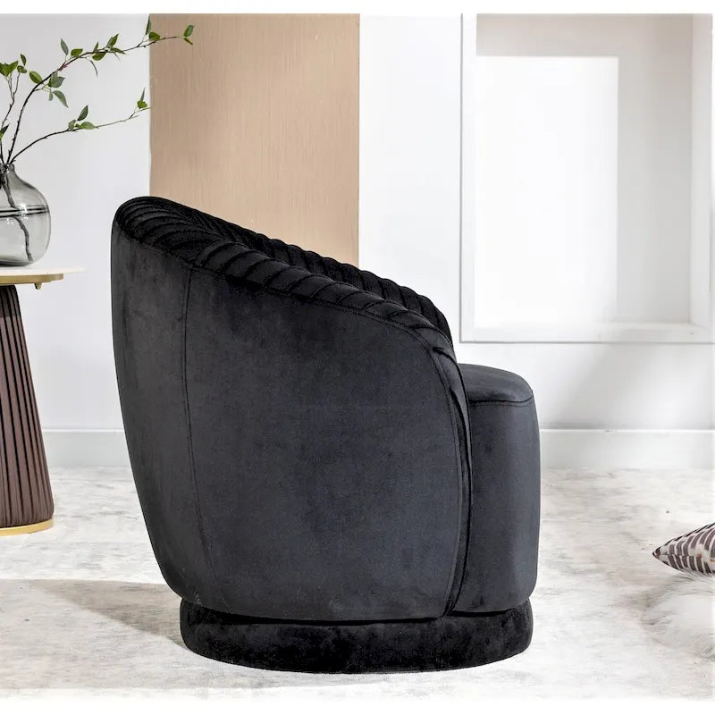 Petit fauteuil pivotant en velours Milvo