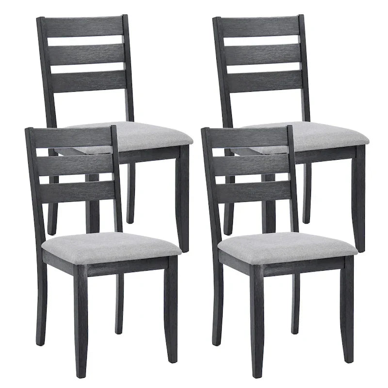Set di 4 sedie da pranzo in legno con schienale a doghe