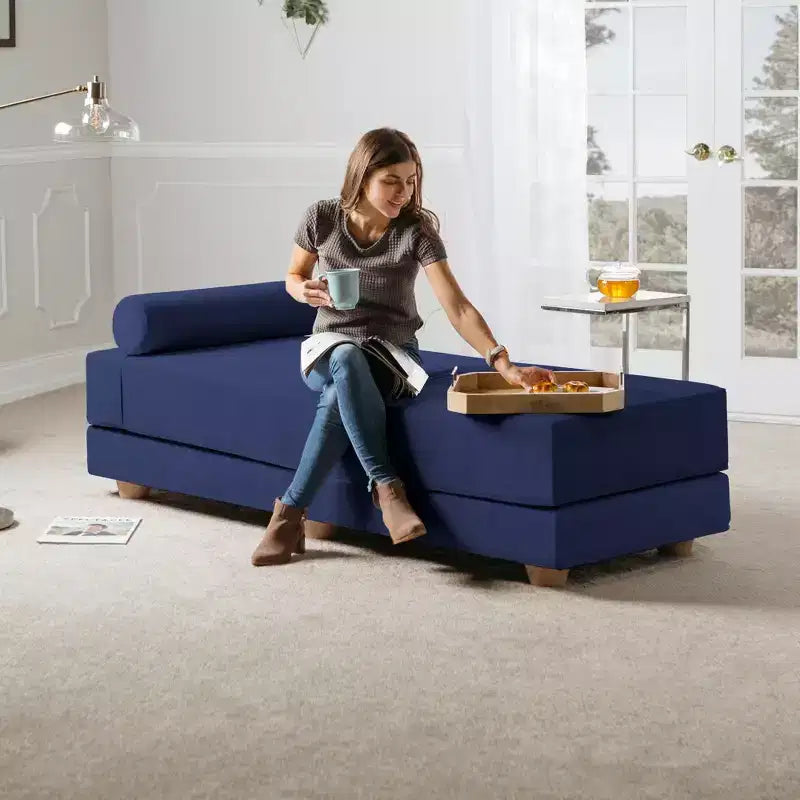 Letto da giorno / divano letto pieghevole matrimoniale - Microvelvet