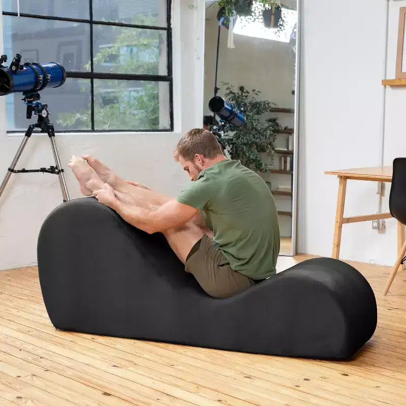 Espreguiçadeira elegante Avana para ioga - fabricada nos EUA - ideal para alongamentos, relaxamento, exercício e muito mais, 60D x 18W x 26H polegadas, cinzento-claro