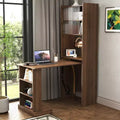 Tavolo da studio pieghevole moderno in legno Sinclair GDFStudio da 36" con spazio portaoggetti