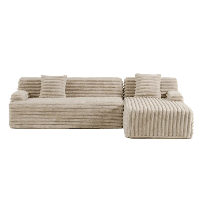 Sofá seccional Cloud, sofá moderno estofado com 2 almofadas decorativas, sofá de combinação livre, sofá seccional modular em forma de L