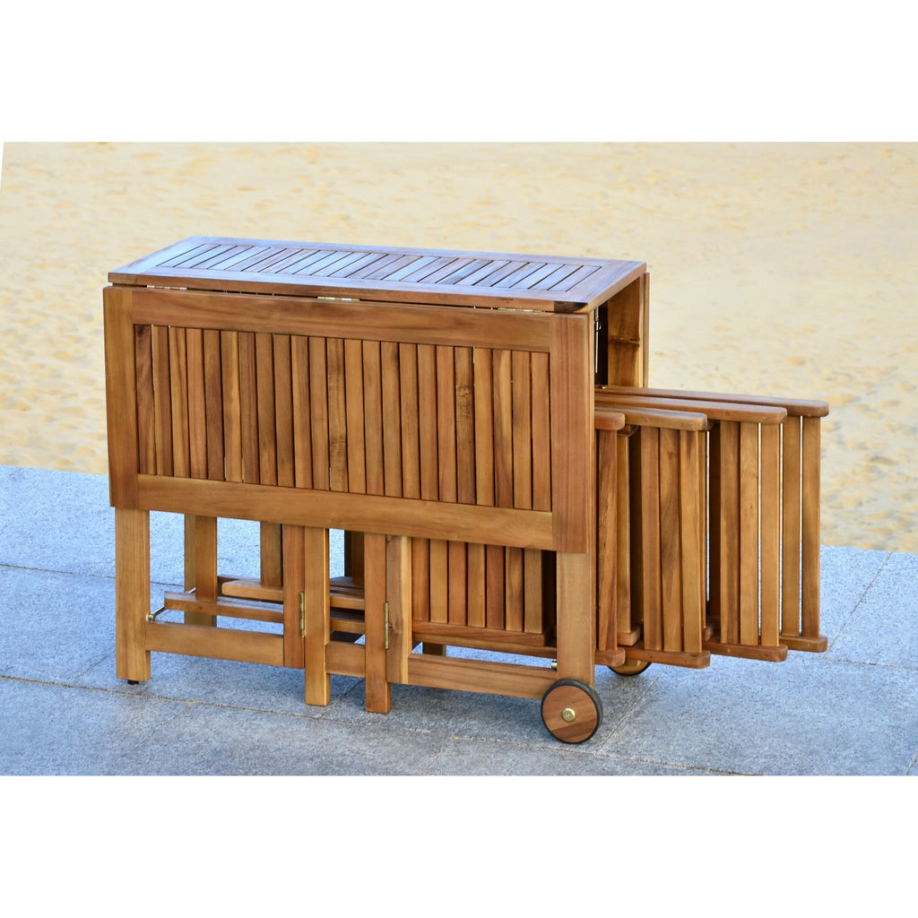 Conjunto de mesa de jantar exterior SAFAVIEH Brandy com 5 peças - 43Wx35Dx29H
