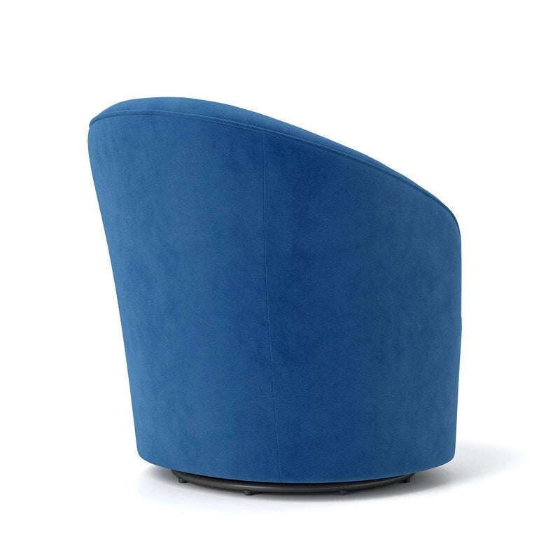 SEYNAR Modern Velvet Upholstered 360 Degree Swivel Barrel Chair with Button Tufted Back Set of 2