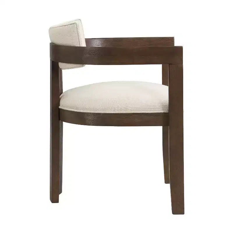 Conjunto de mesa de jantar redonda moderna de 5 peças Christopher Knight Home Shankar com cadeiras estofadas de madeira de seringueira