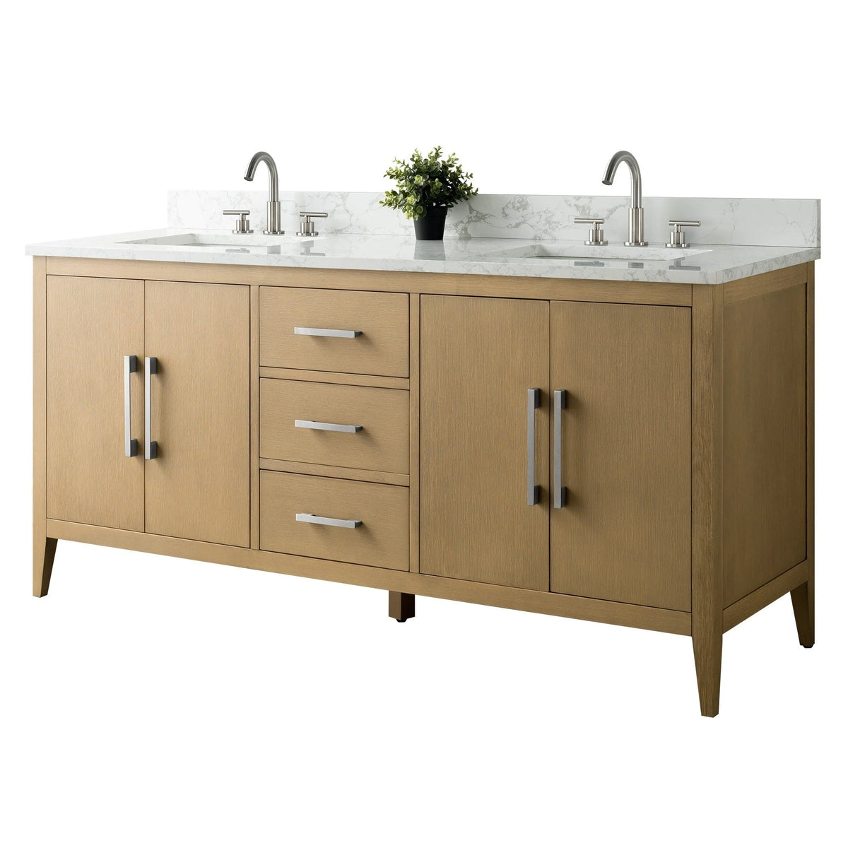 Mobile bagno Vanity Art 72 con doppio lavabo e piano in marmo composito