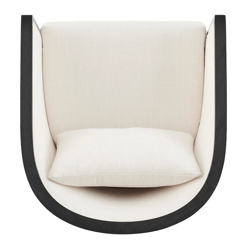 Fauteuil d’appoint Tillman en lin avec rotin