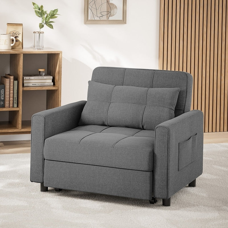 Sofá-cama ajustável 3 em 1, sofá-cadeira extraível, cama dobrável convertível para a sala de estar