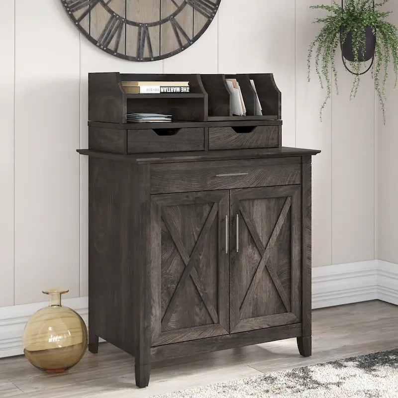 Bureau secrétaire Key West avec meuble de rangement, par Bush Furniture
