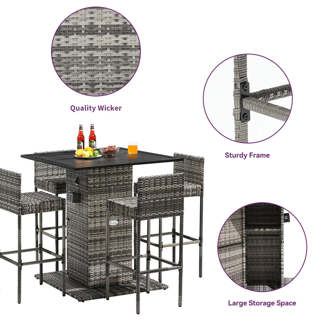 Moasis 5-teiliges Outdoor-Möbelset aus Rattan – 5-teilig
