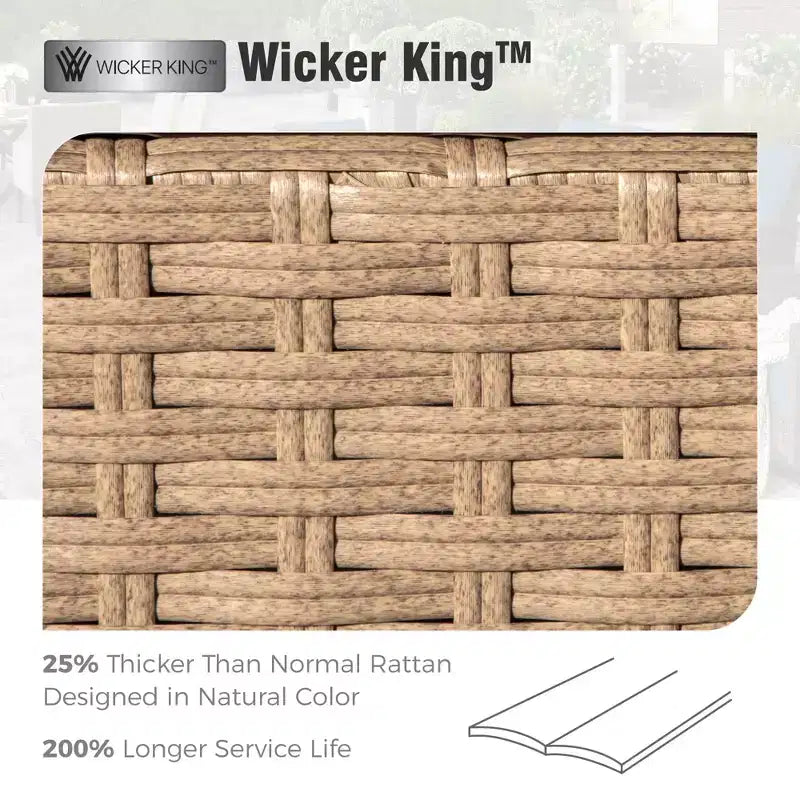 Conjunto de 6 peças de sofá de exterior de luxo em vime Captiva Designs para convívio, com apoios de braços curvos e almofadas