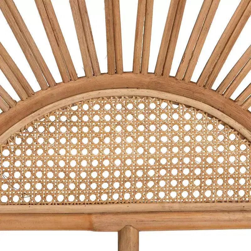 Cabeceira de cama em rattan natural, castanho