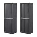 Set da 2 contenitori organizzatori Sterilite regolabili per garage, con 4 ripiani, grigio
