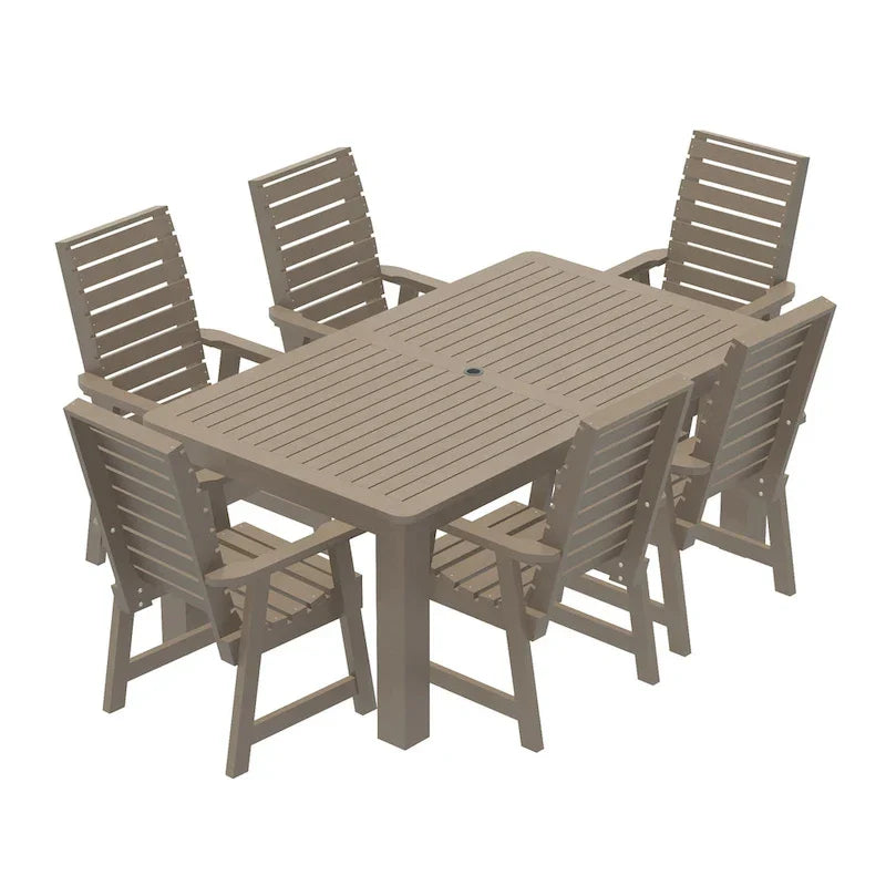 Conjunto de refeições exterior HIGHWOOD PROFESSIONAL de 7 peças, 42x72