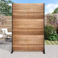 MAYEERTY Divisorio da 72 pollici con struttura zincata, pannello in legno effetto venatura, schermo per la privacy, recinzione da giardino o patio, beige