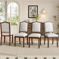 Ensemble de 4 chaises de salle à manger de style maison de campagne, à dossier haut et assise rembourrée