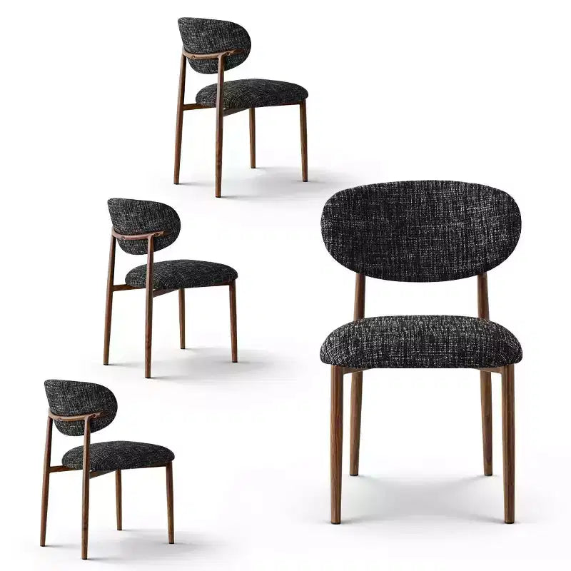 Ensemble de 4 chaises de salle à manger modernes rembourrées avec dossier incurvé, chaises d’appoint sans accoudoirs à structure en fer pour salle à manger et cuisine-Panipeachy
