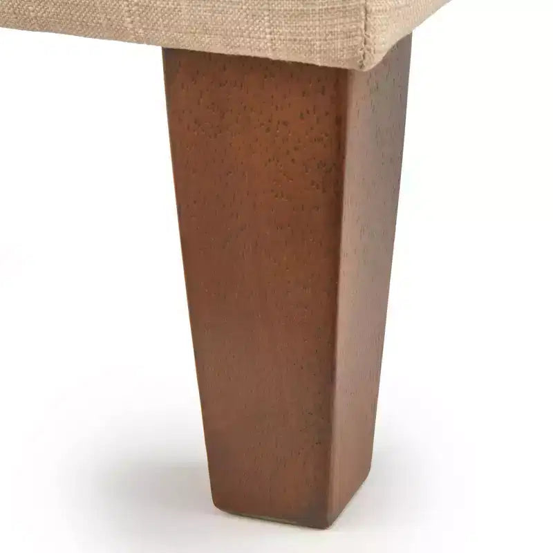 Conjunto de jantar banquette Kerrington de 4 peças Lifestorey, com encosto canelado, nogueira/creme: tecido com aspeto de linho, mesa com pé central