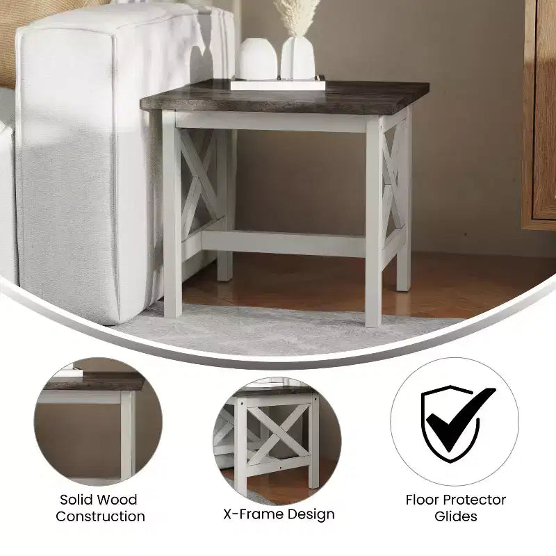 Tavolino da divano in legno massello stile rustico