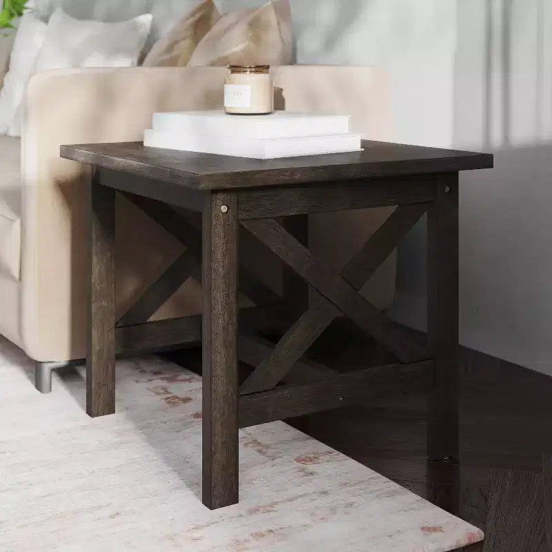 Tavolino da divano in legno massello stile rustico