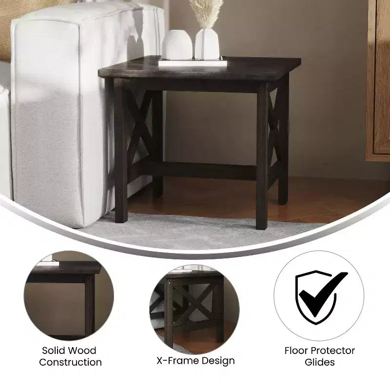 Tavolino da divano in legno massello stile rustico