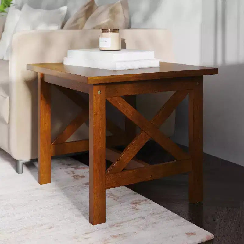 Tavolino da divano in legno massello stile rustico