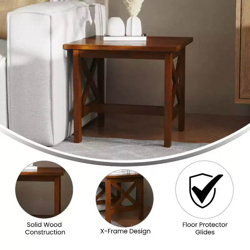 Tavolino da divano in legno massello stile rustico