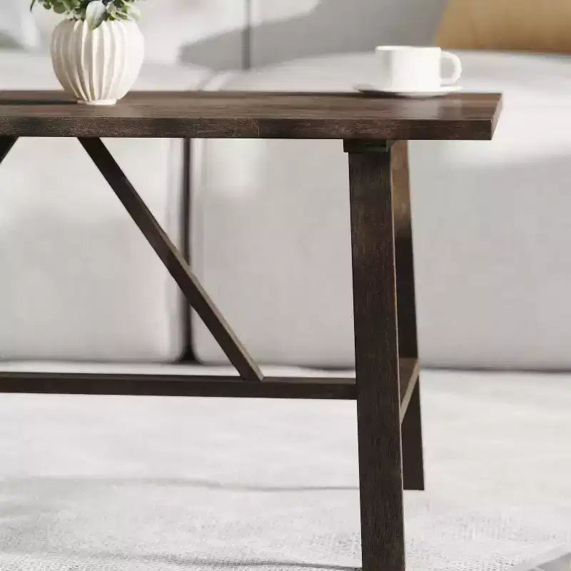 Tavolino da caffè Eli in legno massello stile rustico