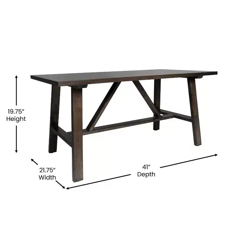 Tavolino da caffè Eli in legno massello stile rustico
