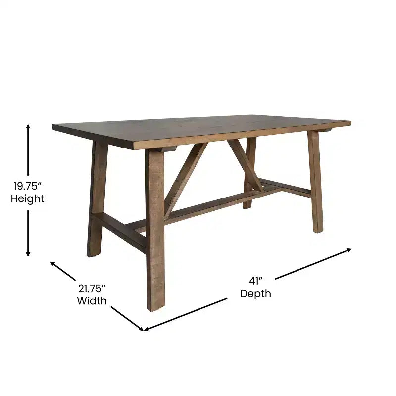Tavolino da caffè Eli in legno massello stile rustico