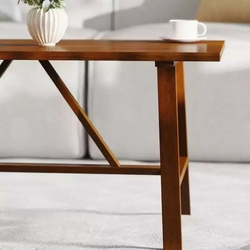 Tavolino da caffè Eli in legno massello stile rustico