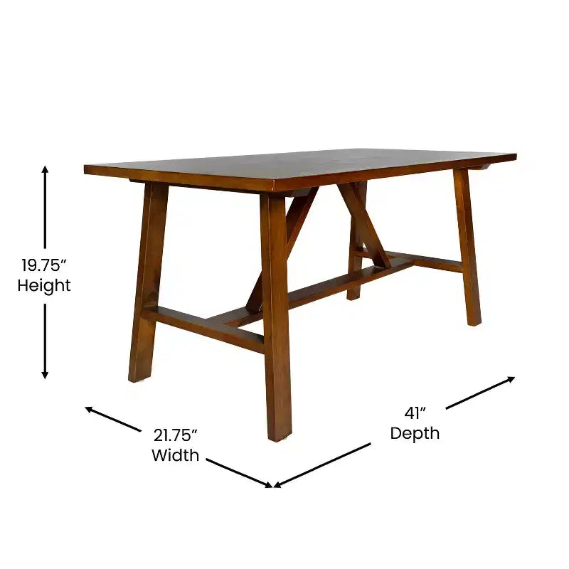 Tavolino da caffè Eli in legno massello stile rustico