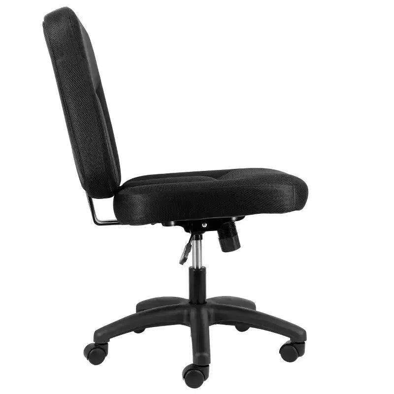 Sedia da ufficio con schienale medio regolabile in tessuto, colore nero