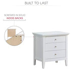 Comodino Hammond bianco a 3 cassetti