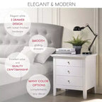 Comodino Hammond bianco a 3 cassetti