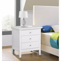 Comodino Hammond bianco a 3 cassetti