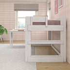 Letto a soppalco in legno massello con scrivania, letto a soppalco alto singolo moderno stile rustico per bambini