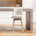Sgabello da bar imbottito girevole ad altezza bancone da 26", crema