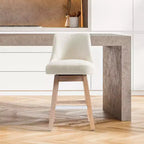 Sgabello da bar imbottito girevole ad altezza bancone da 26", crema