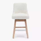 Sgabello da bar imbottito girevole ad altezza bancone da 26", crema