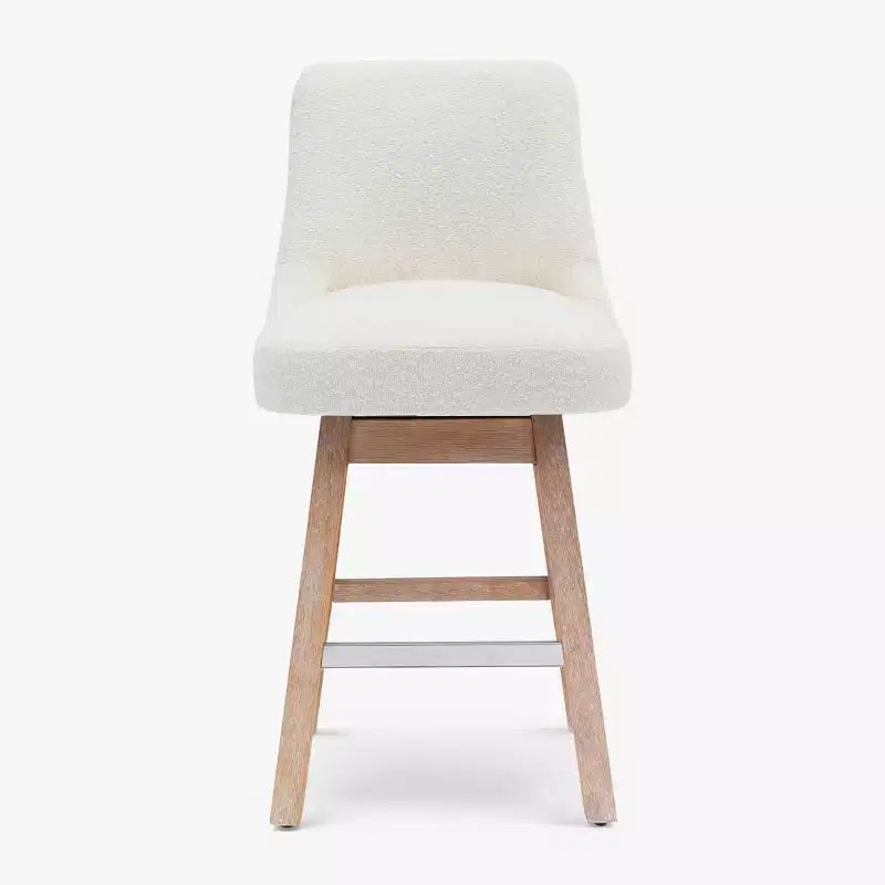 Sgabello da bar imbottito girevole ad altezza bancone da 26", crema