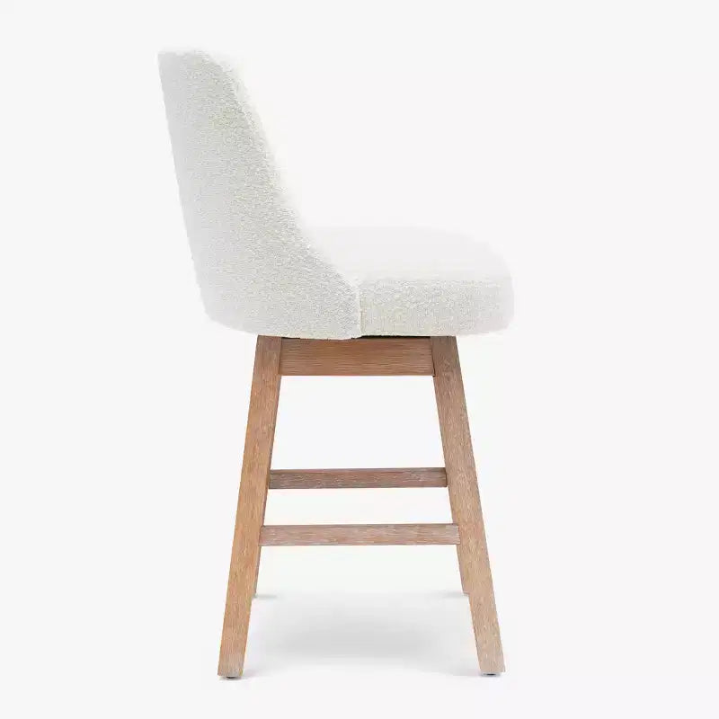 Sgabello da bar imbottito girevole ad altezza bancone da 26", crema