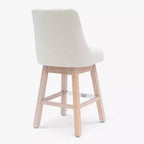 Sgabello da bar imbottito girevole ad altezza bancone da 26", crema