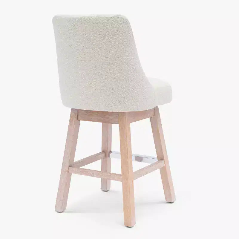 Sgabello da bar imbottito girevole ad altezza bancone da 26", crema