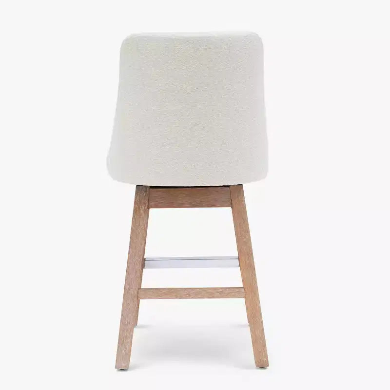 Sgabello da bar imbottito girevole ad altezza bancone da 26", crema