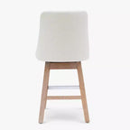 Sgabello da bar imbottito girevole ad altezza bancone da 26", crema