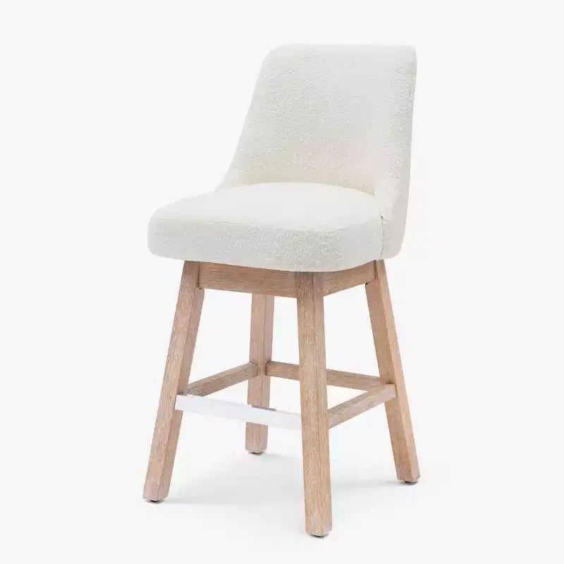 Sgabello da bar imbottito girevole ad altezza bancone da 26", crema