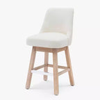 Sgabello da bar imbottito girevole ad altezza bancone da 26", crema