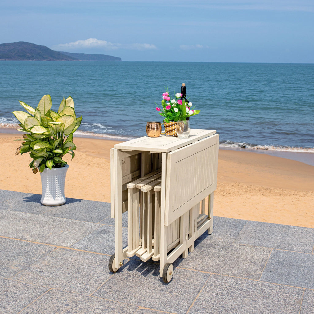 Conjunto de mesa de jantar exterior SAFAVIEH Brandy com 5 peças - 43Wx35Dx29H