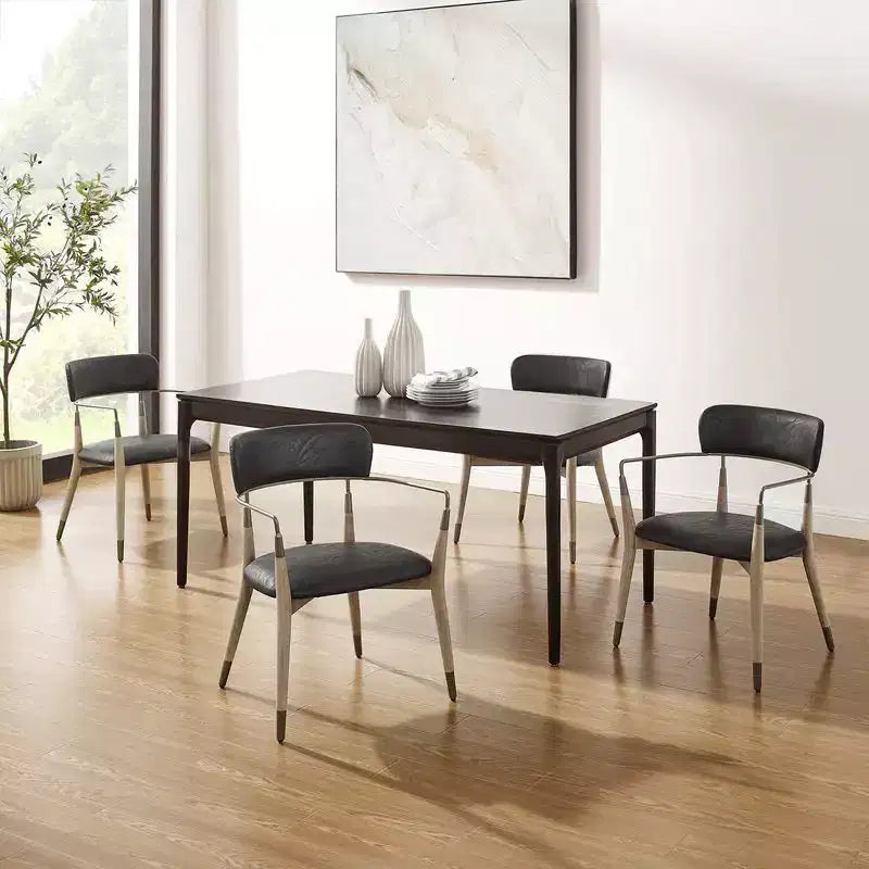 HOMLUX Set di 2 sedie da pranzo imbottite con braccioli e schienale curvo